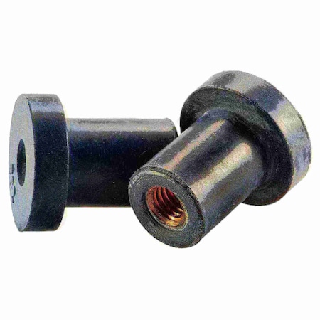 Midwest Fastener Rivet Nut, M6-1.0 Thread Size, 21mm L, Rubber, 5 PK 39473